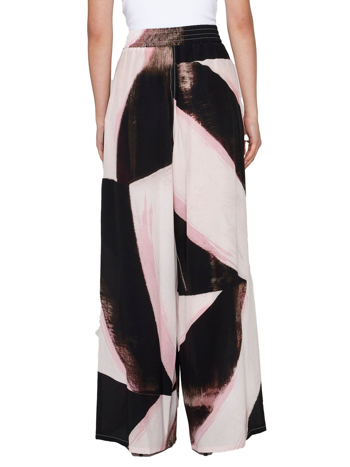Alexander McQueen Color-Block Wide Leg Pants