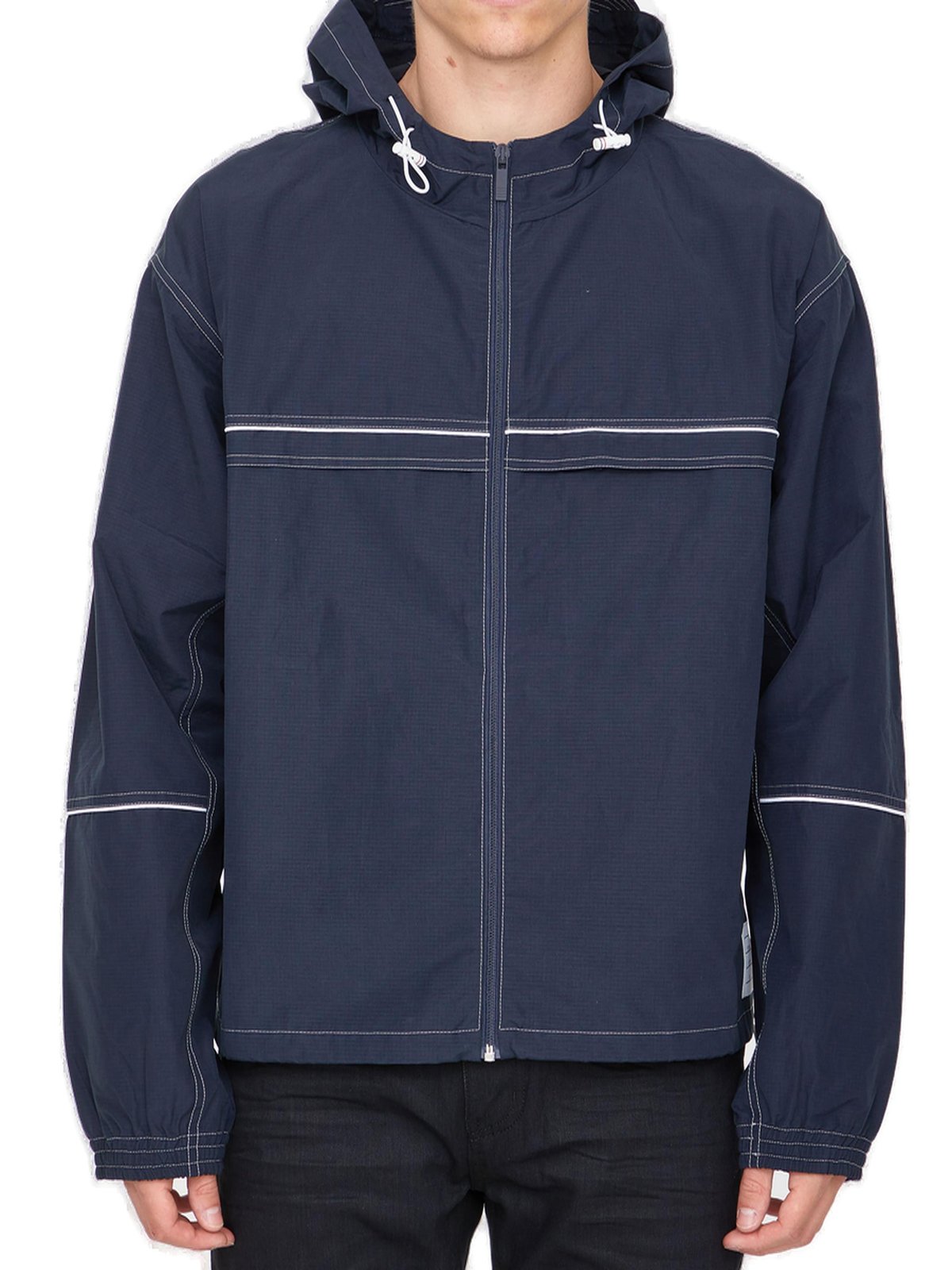Thom Browne Stripe-Detail Hooded Jacket