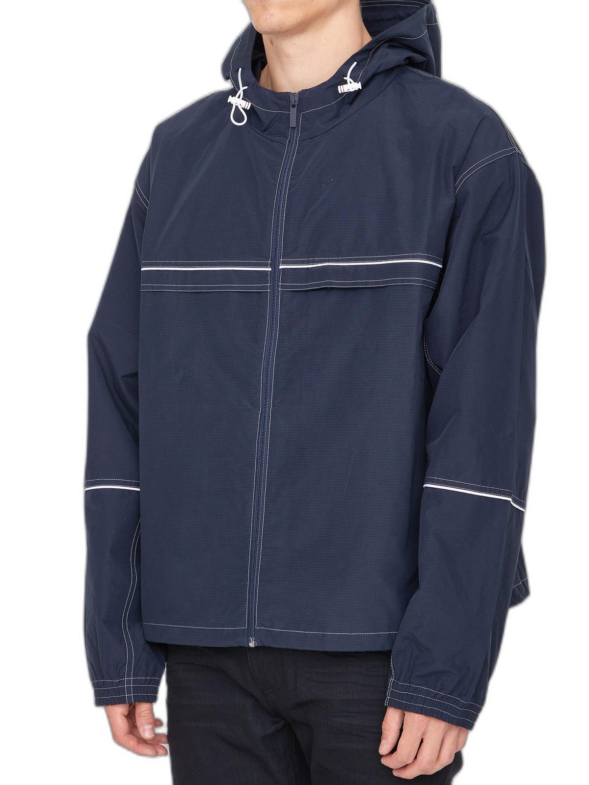 Thom Browne Stripe-Detail Hooded Jacket