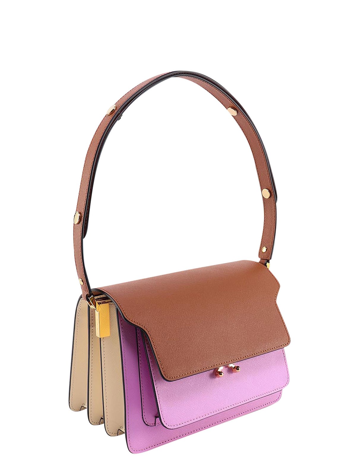 Marni Trunk Color-Block Medium Shoulder Bag