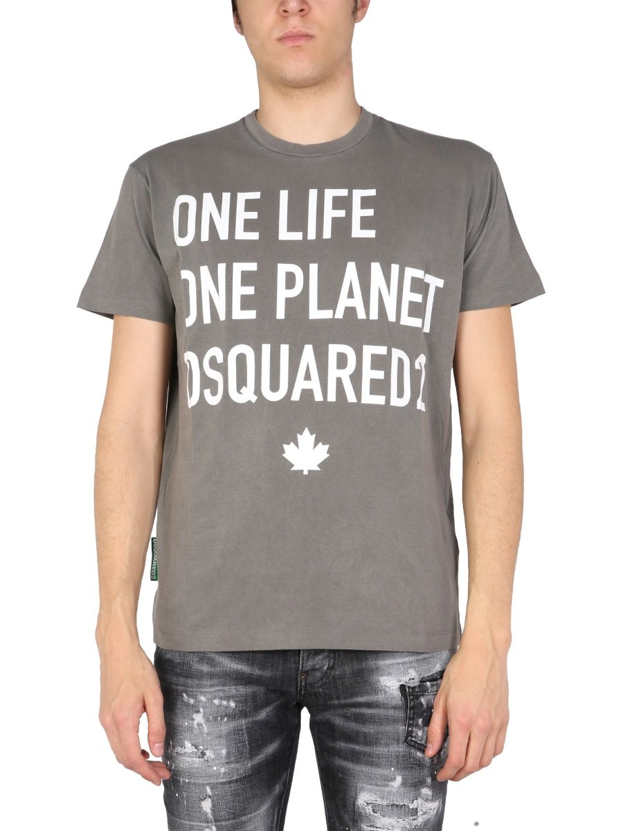 Dsquared2 Slogan Print Crewneck T-Shirt 4 Dsquared2 Slogan Print Crewneck T-Shirt