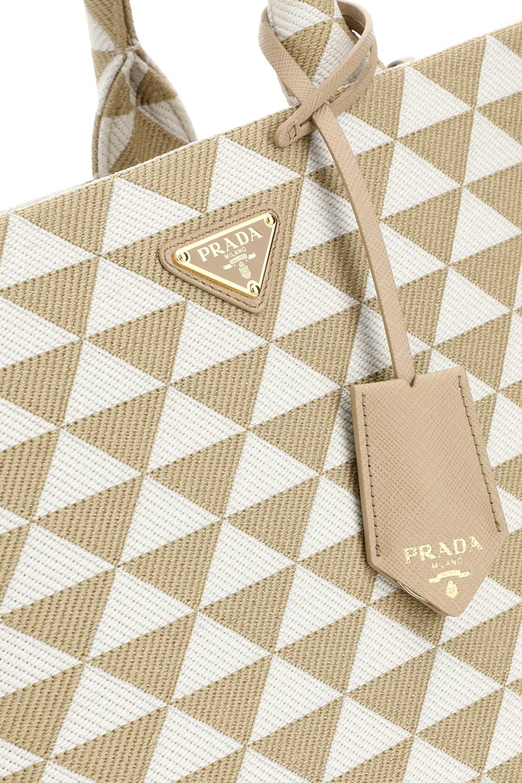 Prada Symbole Jacquard Triangle Tote Bag