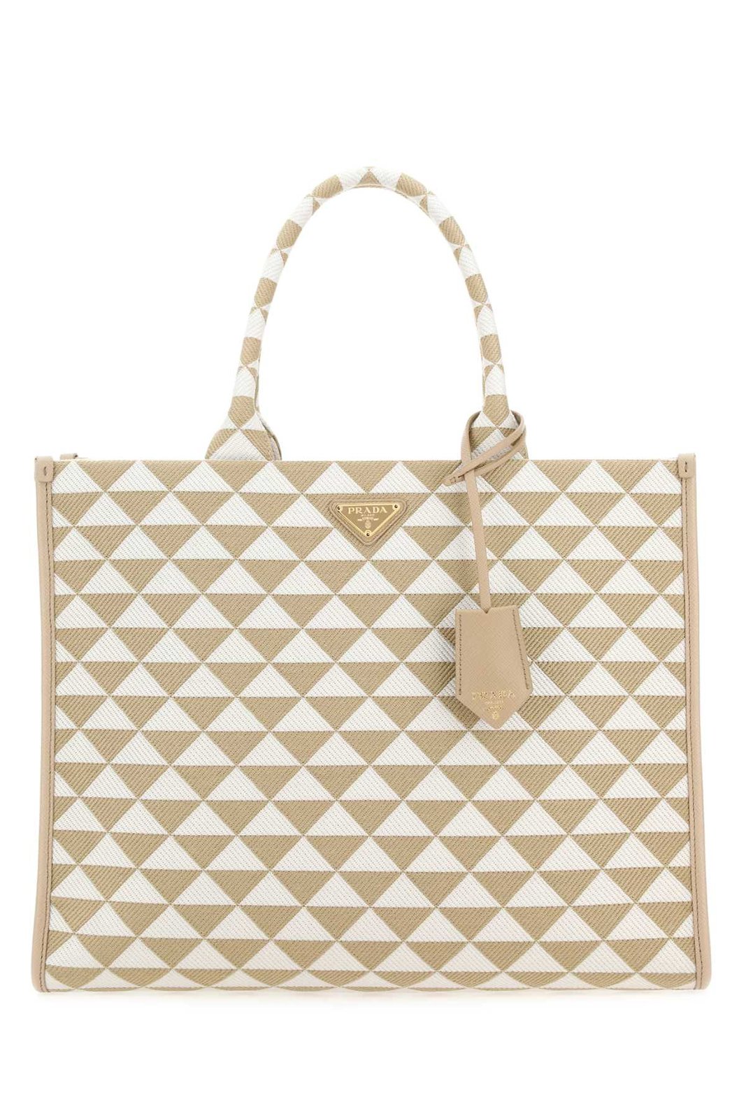 Prada Symbole Jacquard Triangle Tote Bag