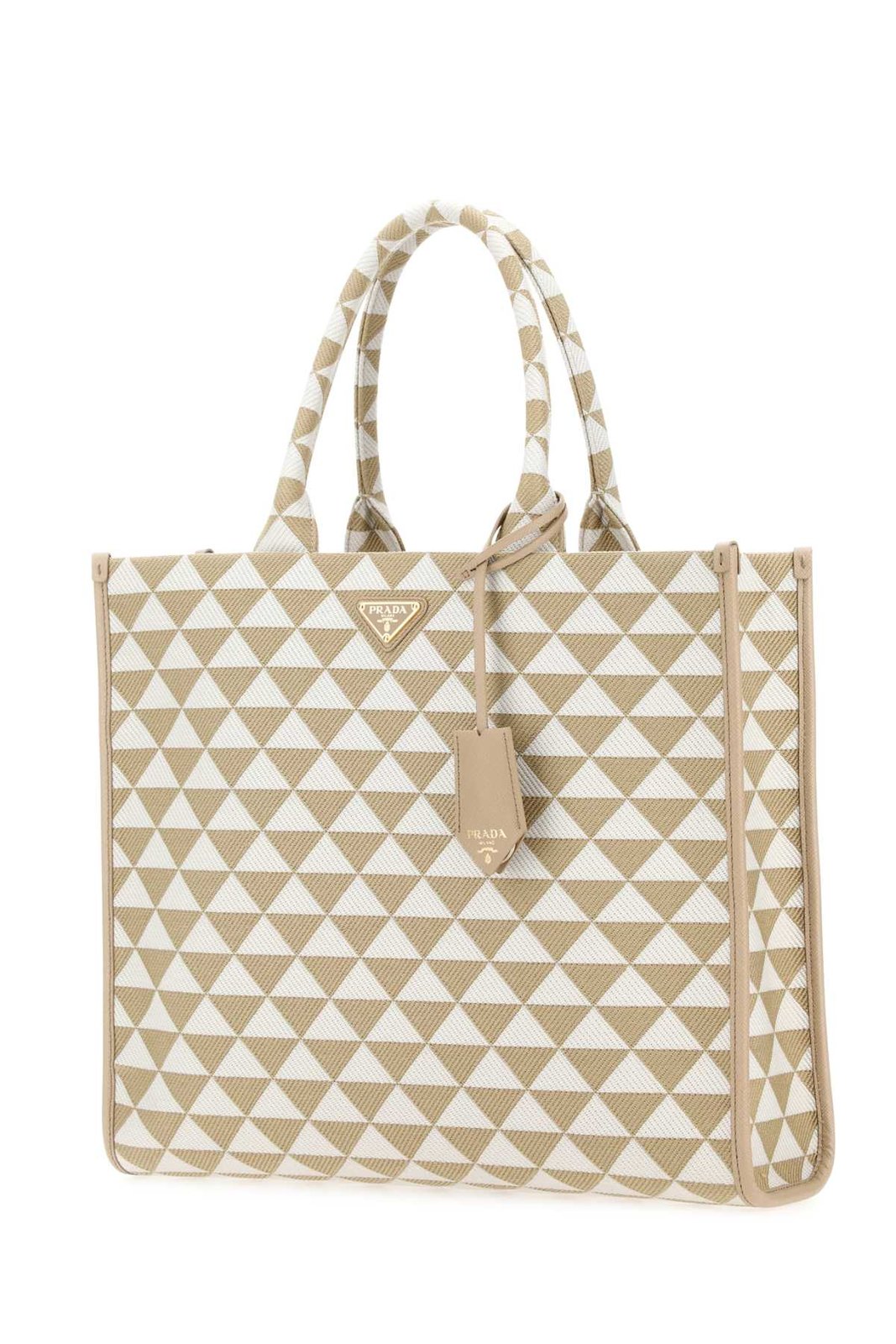 Prada Symbole Jacquard Triangle Tote Bag