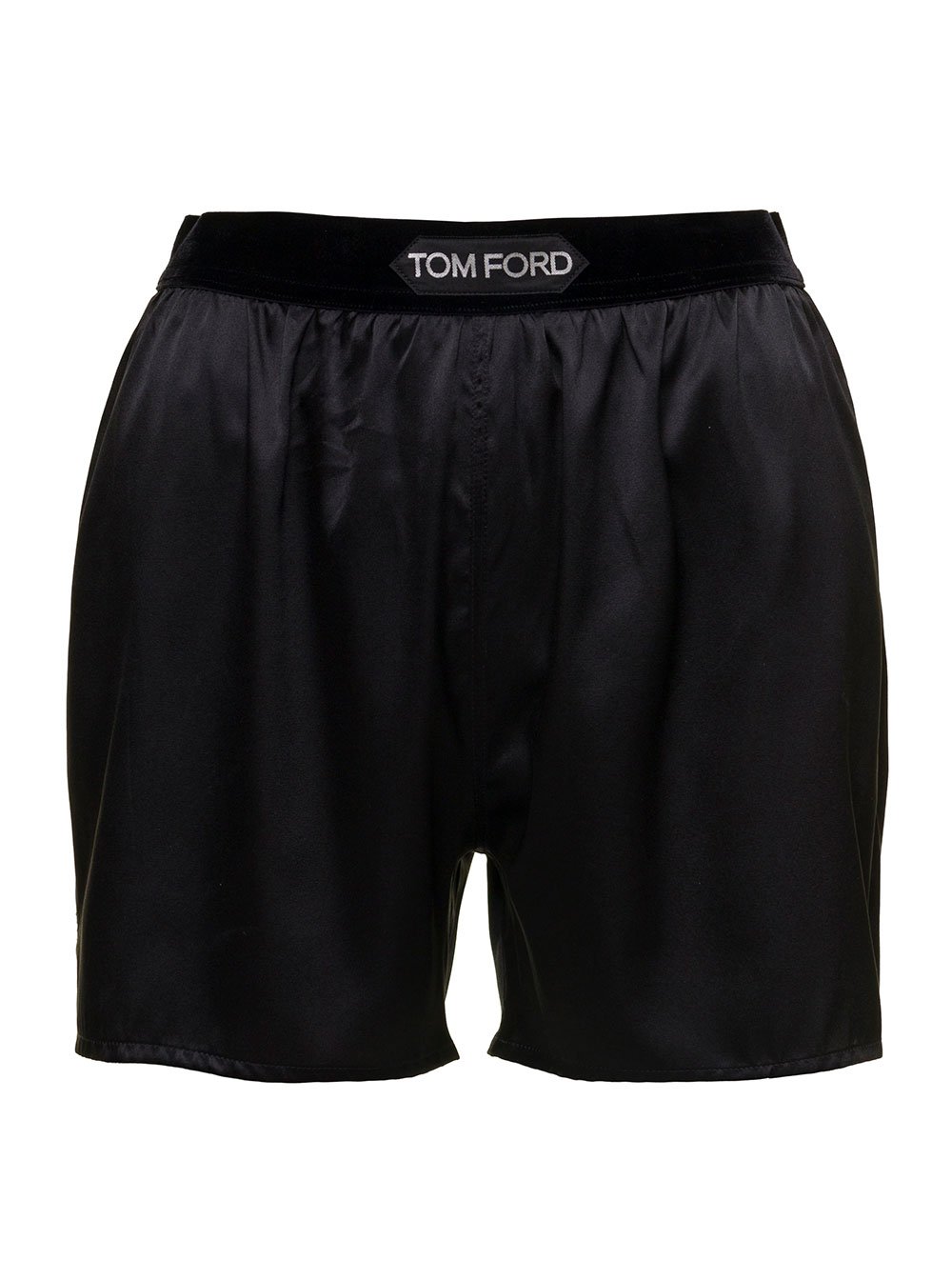 Tom Ford Satin-Shorts mit Logobund