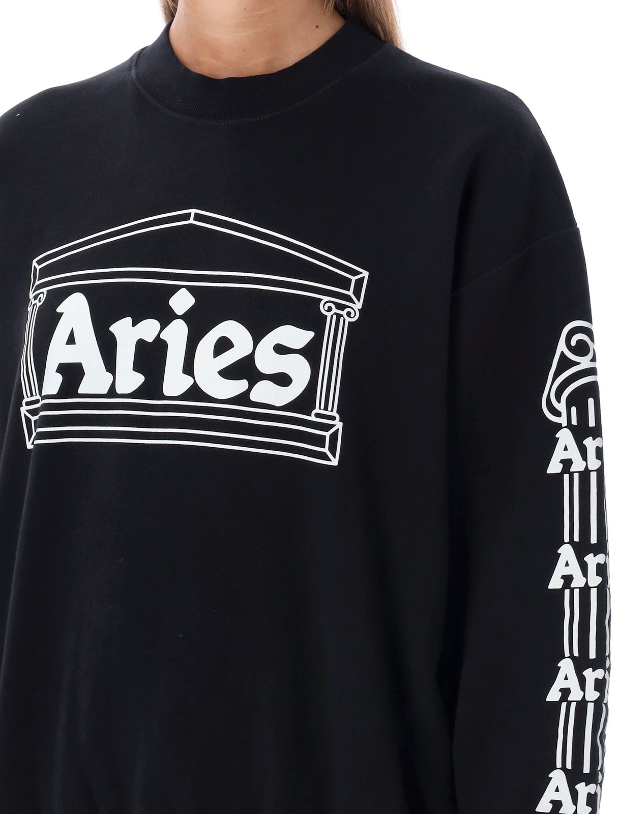 Sweatshirt mit Widder-Logo und Rundhalsausschnitt
