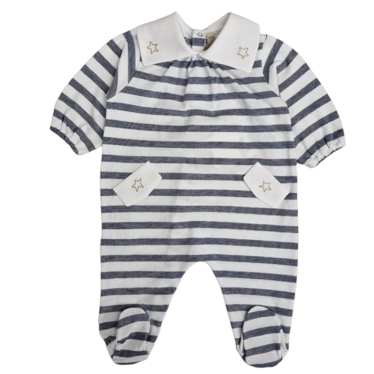 La Stupenderia Gestreifter Jumpsuit mit Sternendetail