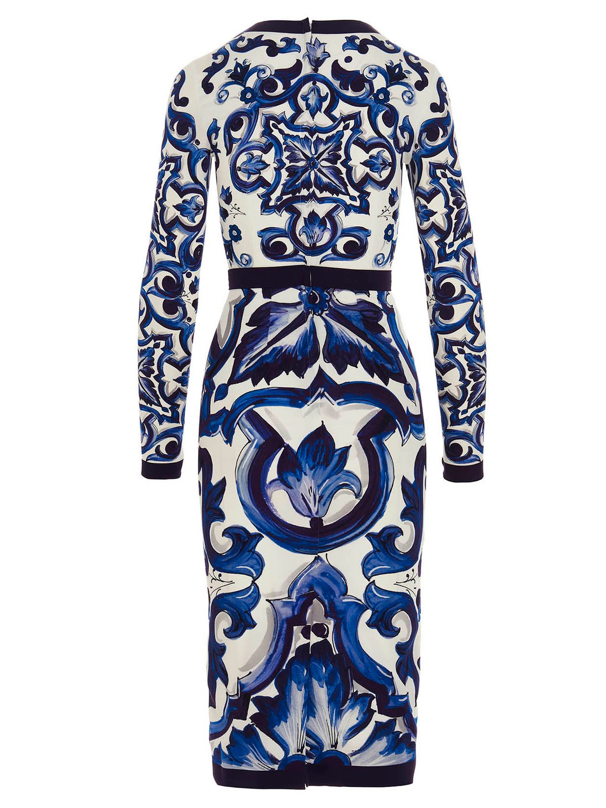 Dolce & Gabbana Langarmkleid mit Majolika-Print