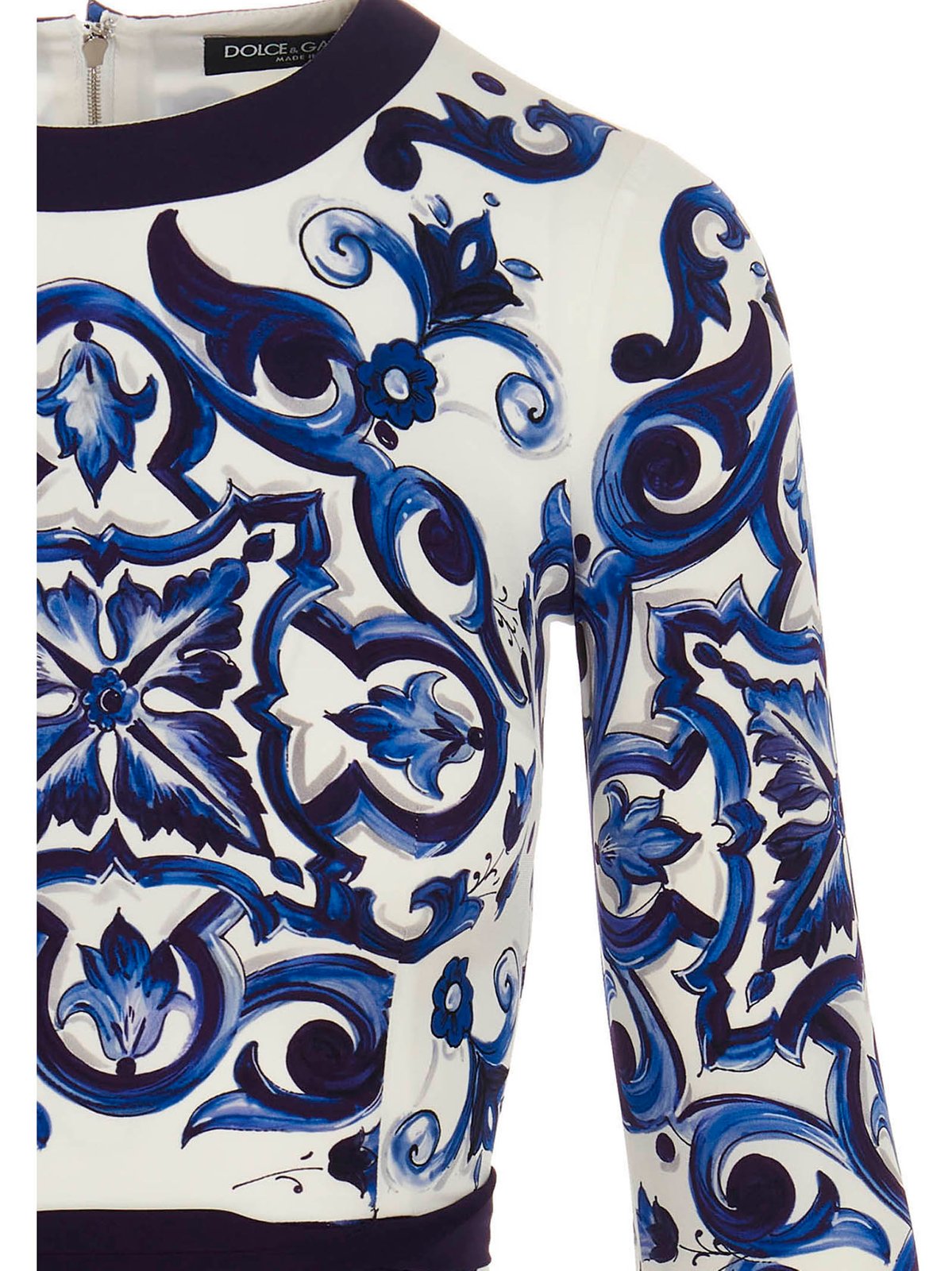 Dolce & Gabbana Langarmkleid mit Majolika-Print