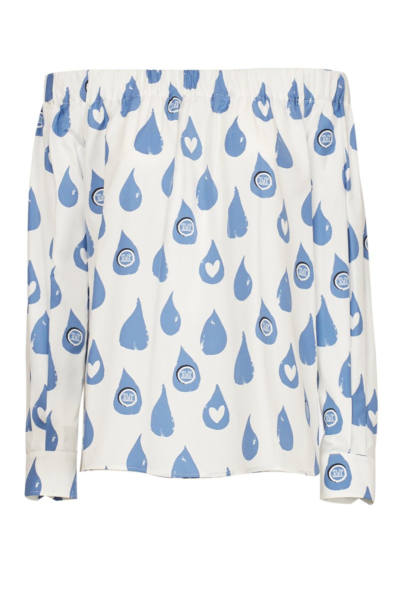Max Mara Curacao Printed Off-Shoulder Top