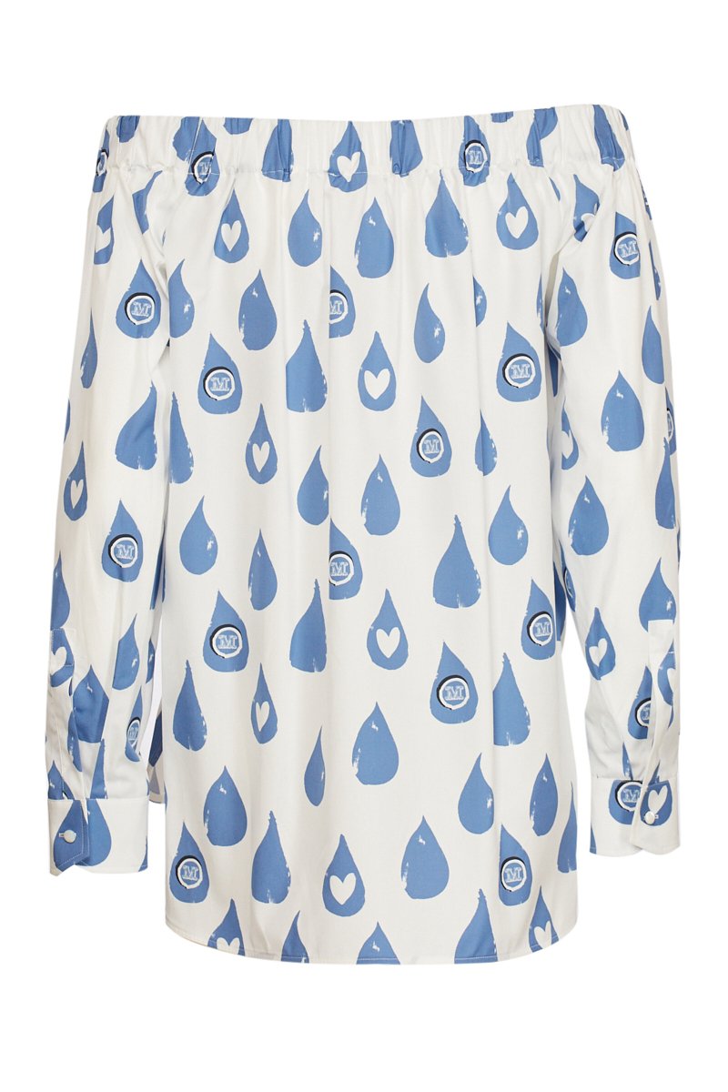 Max Mara Curacao Printed Off-Shoulder Top