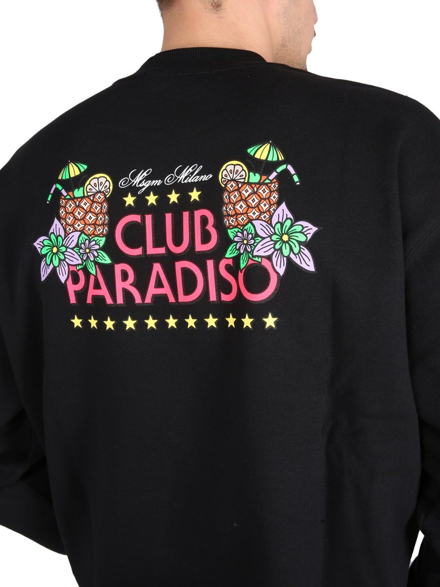 MSGM Graphic Printed Crewneck Sweatshirt