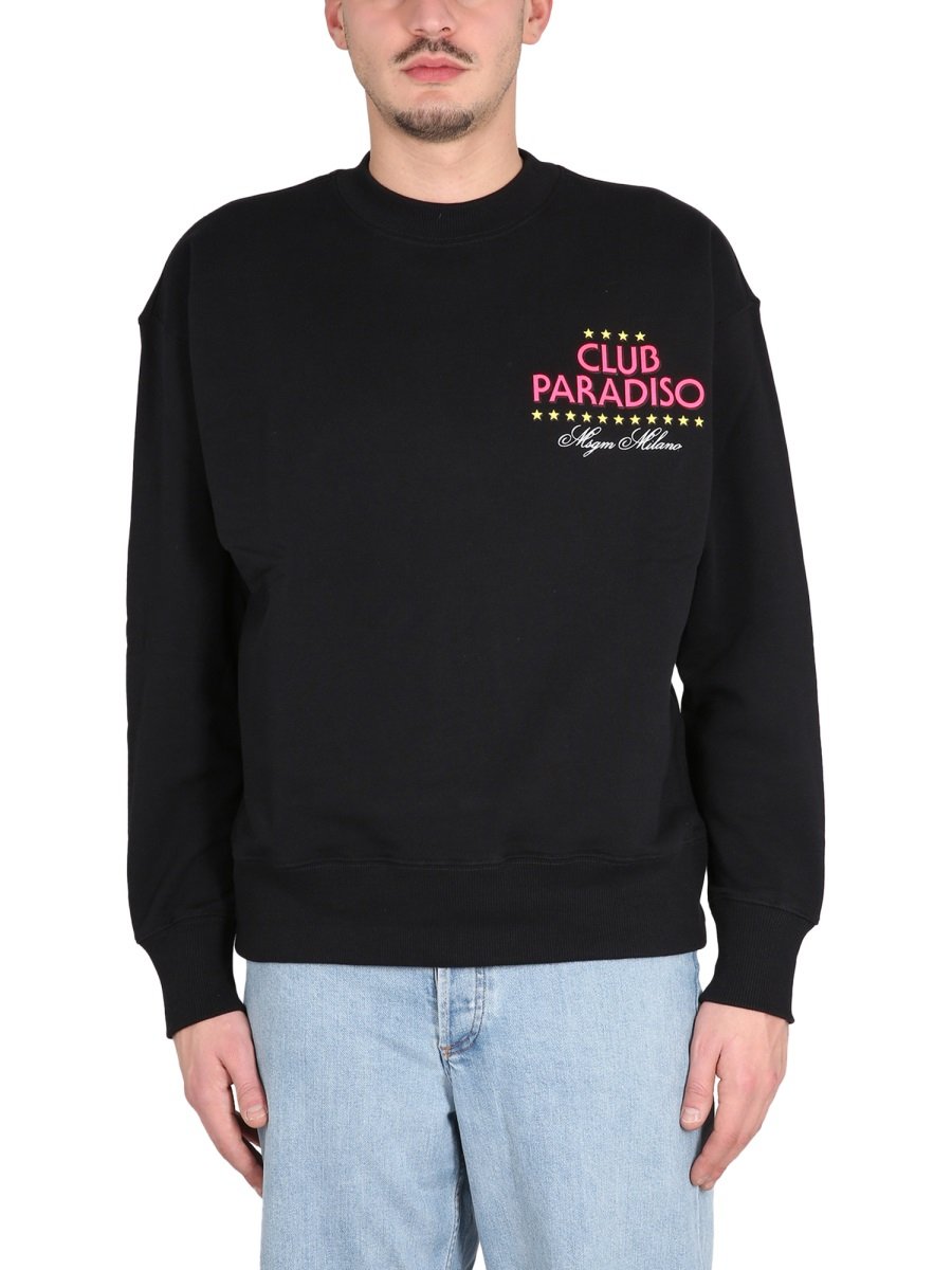 MSGM Graphic Printed Crewneck Sweatshirt