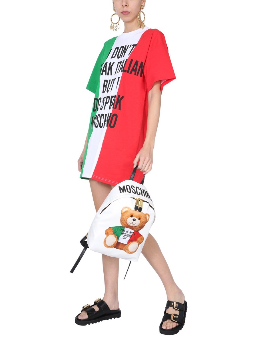 Moschino Italian Slogan Print T-Shirt Dress 6 Moschino Italian Slogan Print T-Shirt Dress