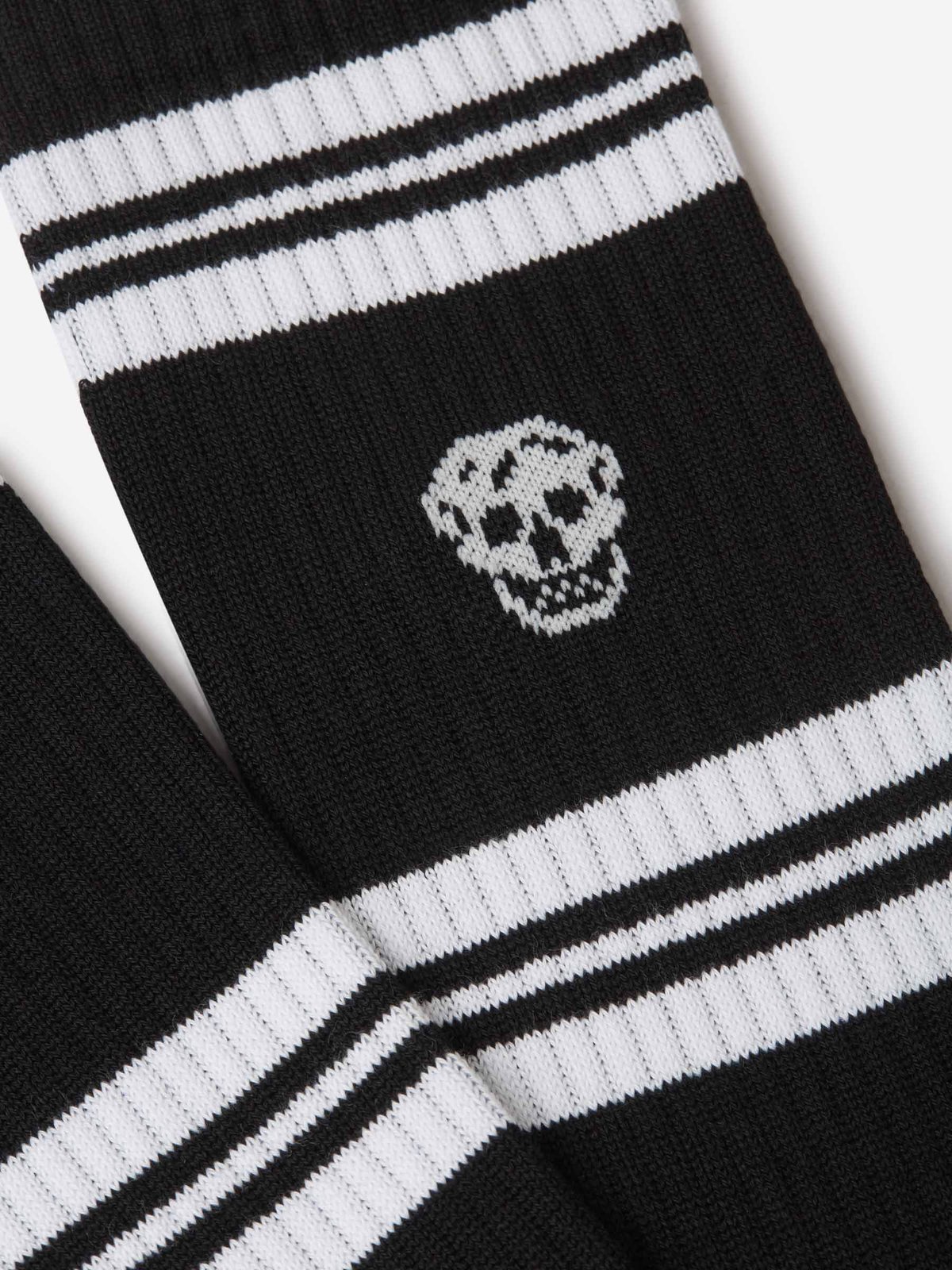 Alexander McQueen Skull Embroidered Striped Socks