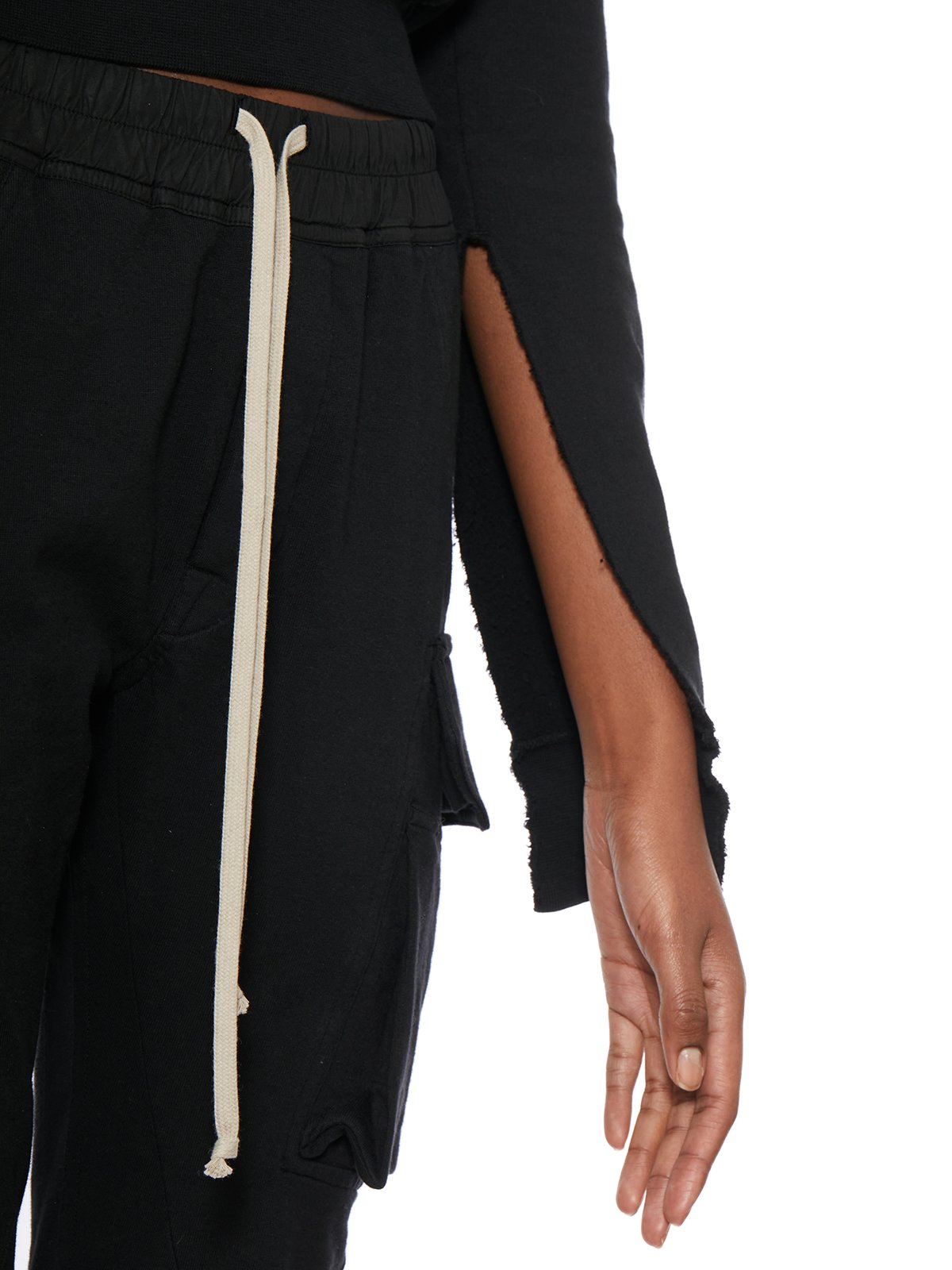 Rick Owens DRKSHDW Eyelet-Embellished Cropped Crewneck Sweatshirt