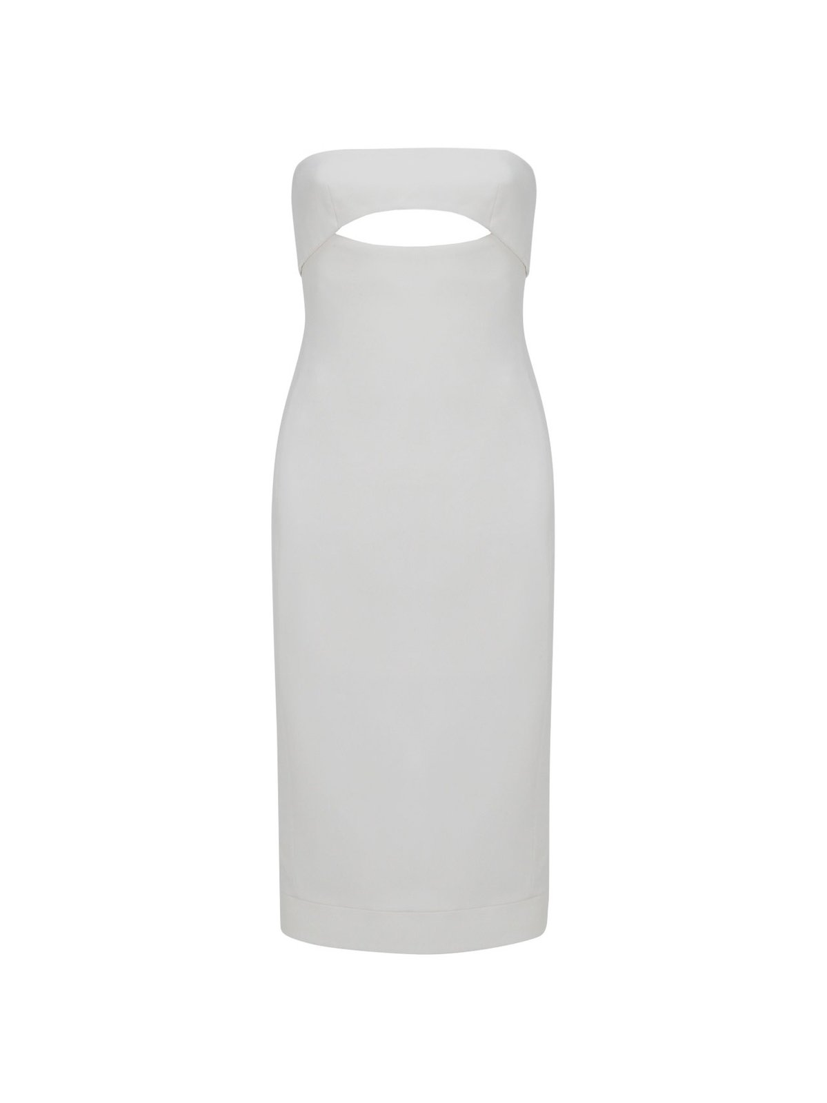 Saint Laurent Cut-Out Strapless Midi Dress