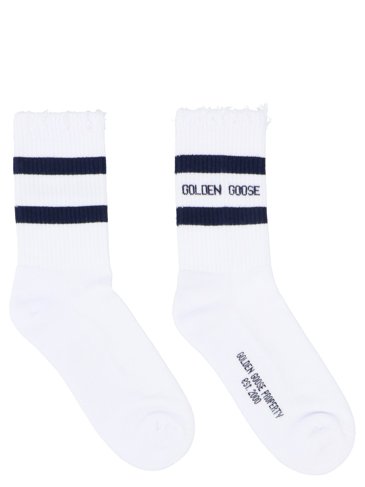 Golden Goose Deluxe Brand Logo Printed Striped Socks