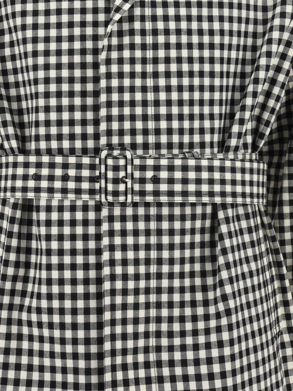 Prada Check Pattern Belted Coat