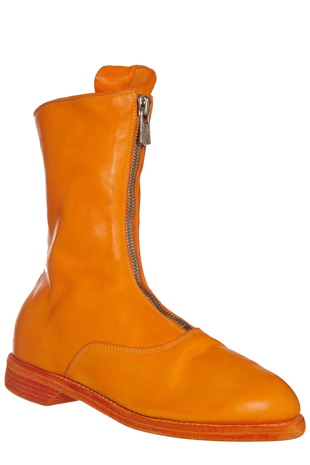 Guidi Front-Zip Calf-Length Boots