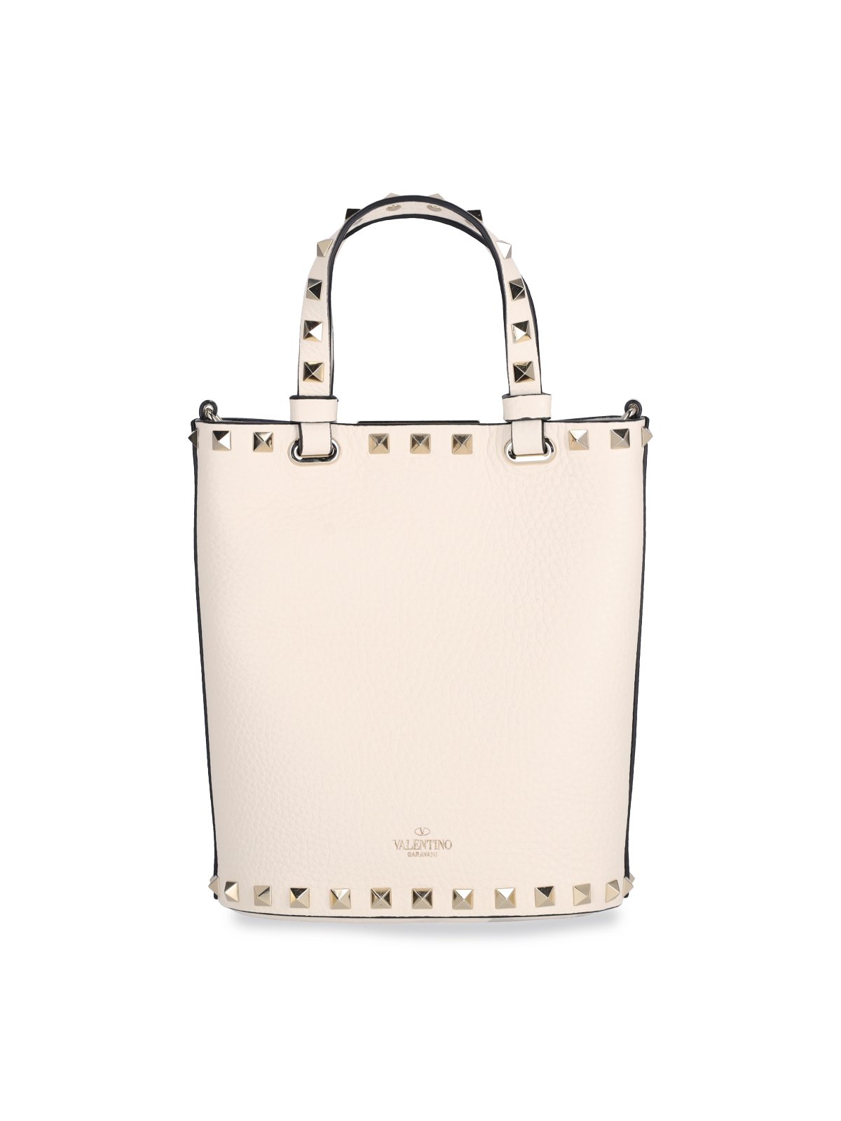 Valentino Garavani Rockstud Logo Lettering Mini Bucket Bag