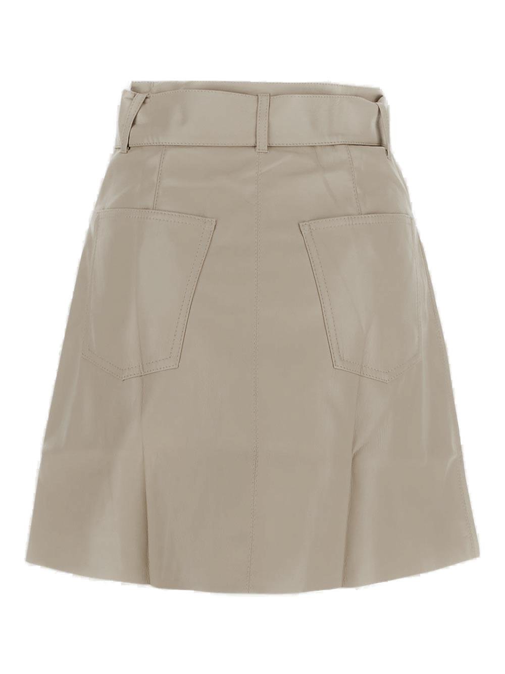 Nanushka High-Waist A-Line Belted Mini Skirt