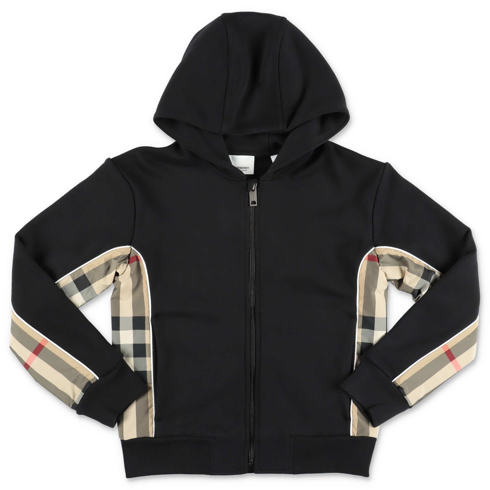 Burberry Kids Graham Checked Panelled Zip-Up Hoodie 2 Burberry Kids Graham Checked Panelled Zip-Up Hoodie