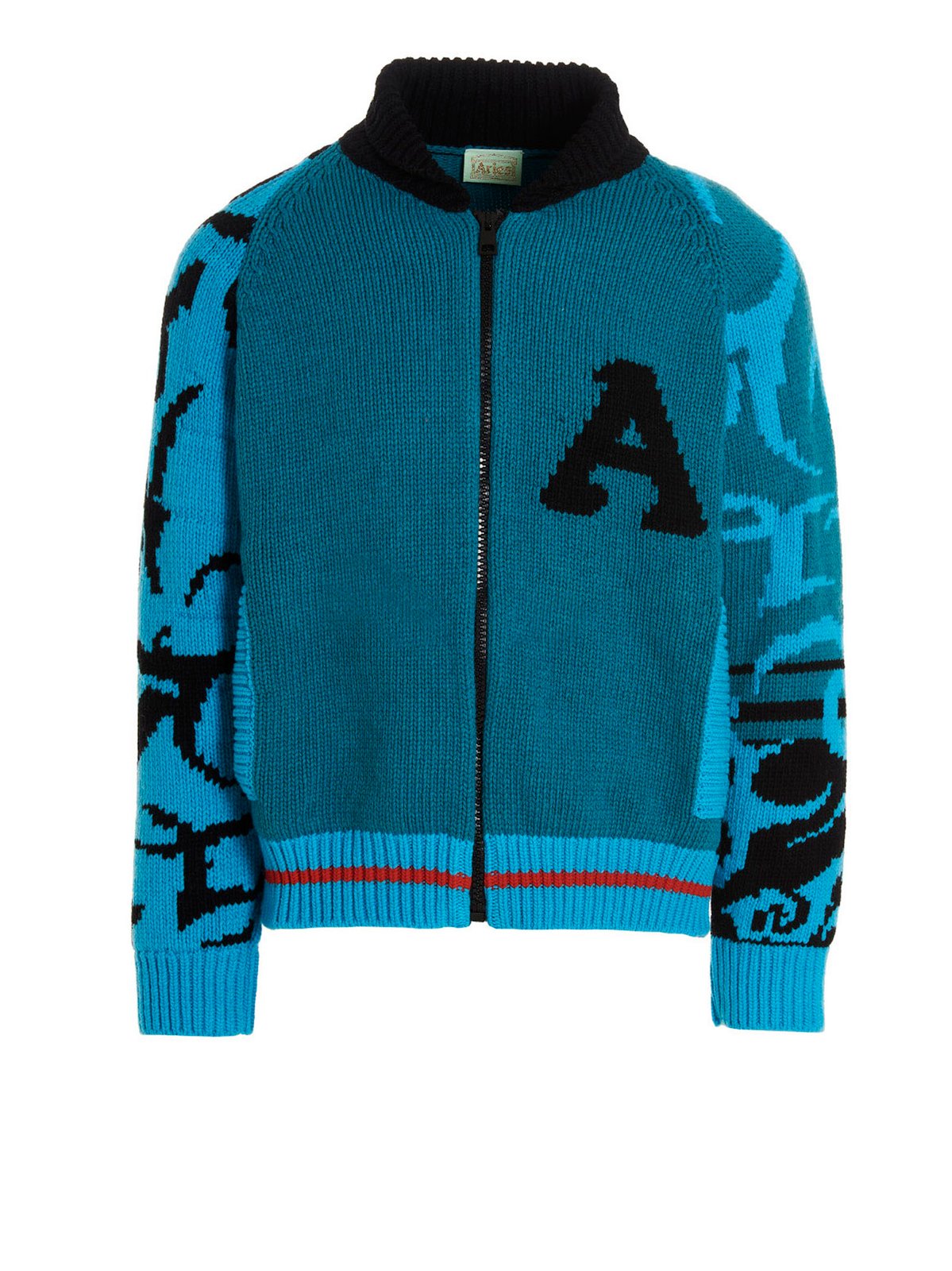 Aries Varsity Zip-Up Cardigan