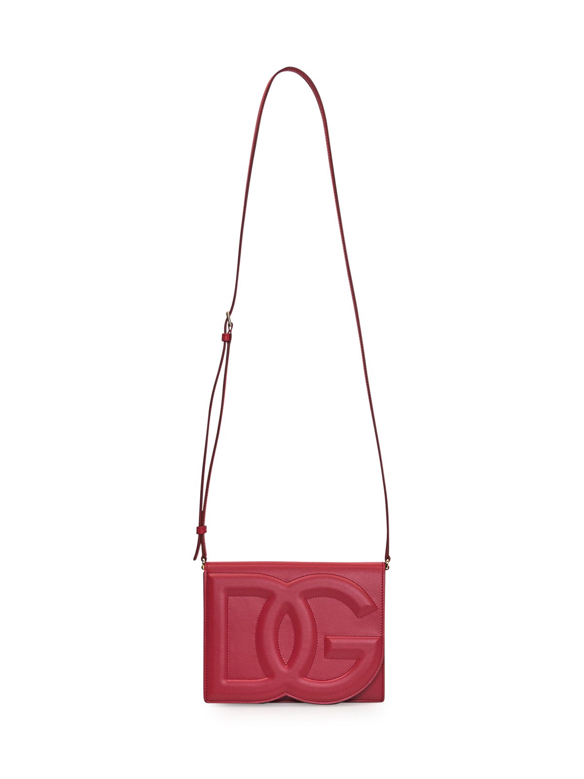Dolce & Gabbana Logo Embossed Foldover Top Crossbody Bag