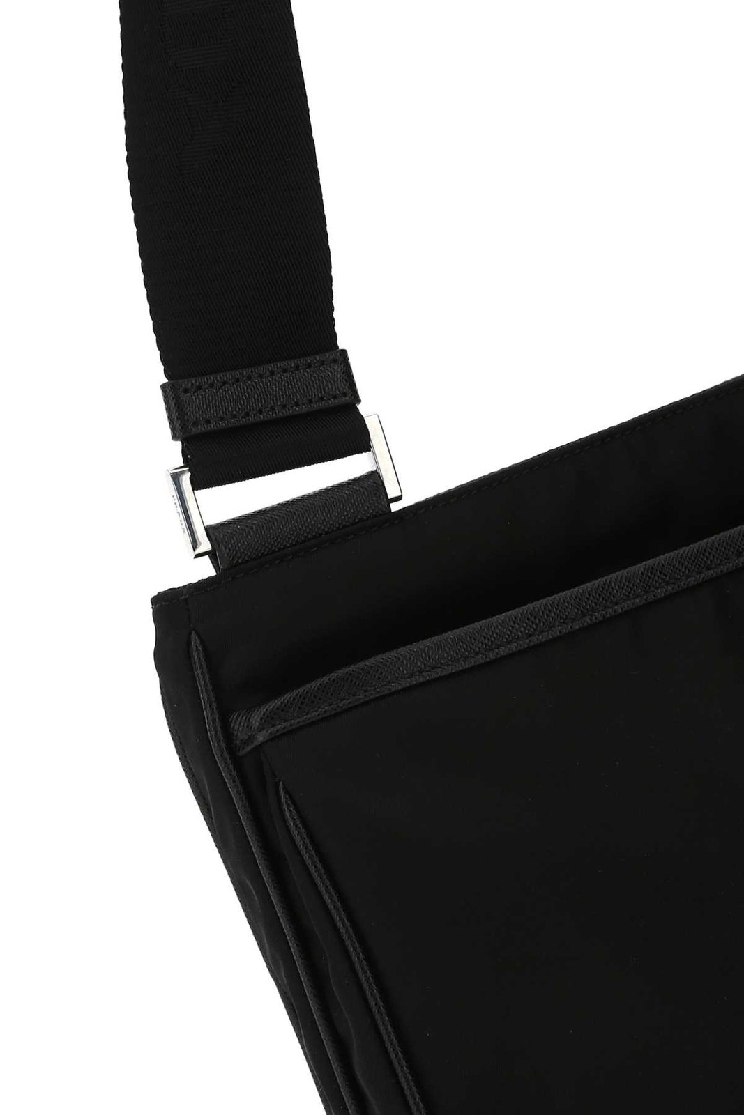 Prada Logo Plaque Zipped Messenger Bag