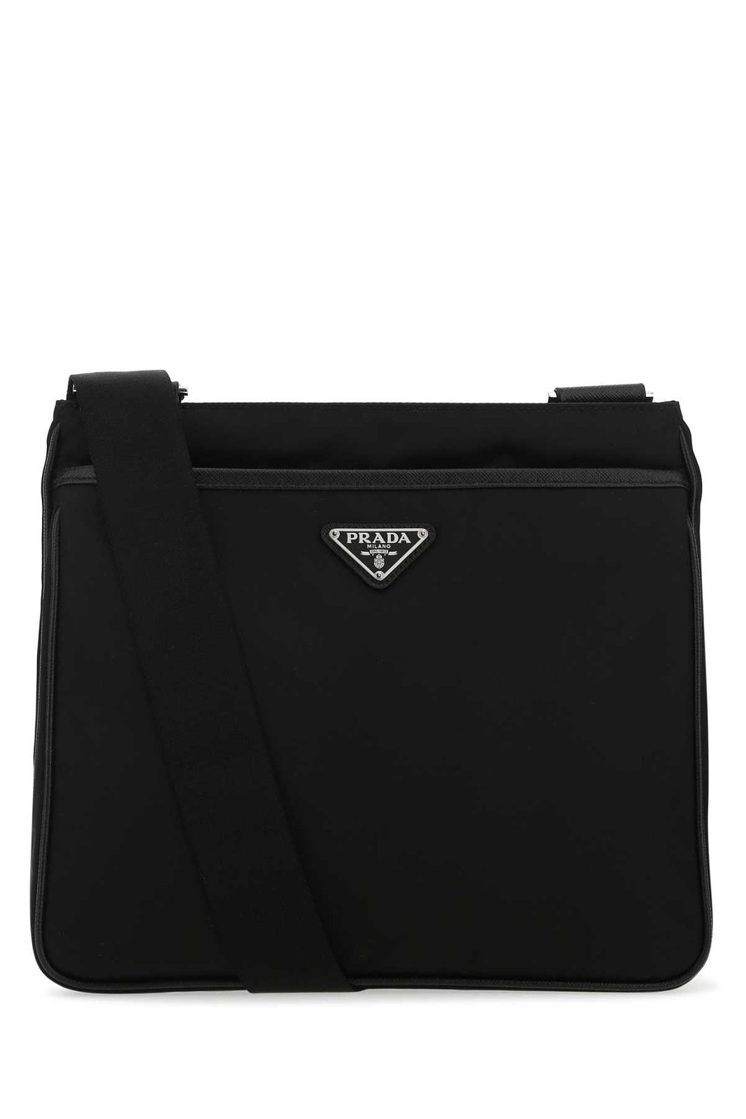 Prada Logo Plaque Zipped Messenger Bag