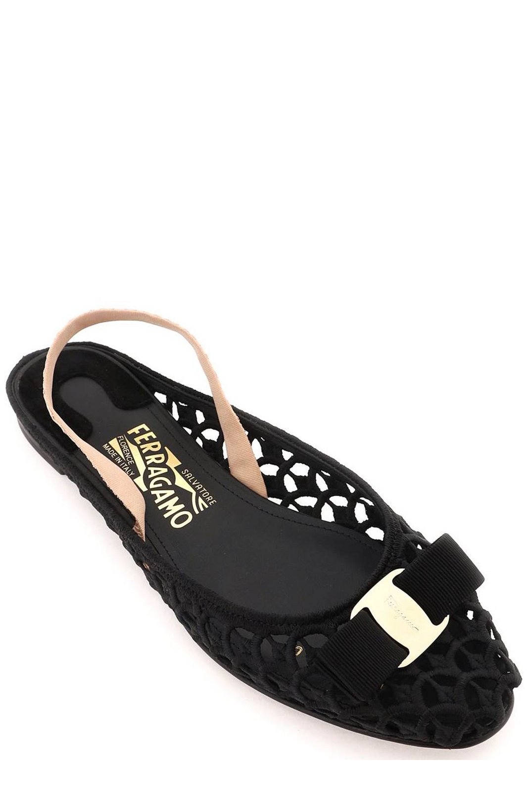 Ferragamo Ballerinas mit bestickter Schleife