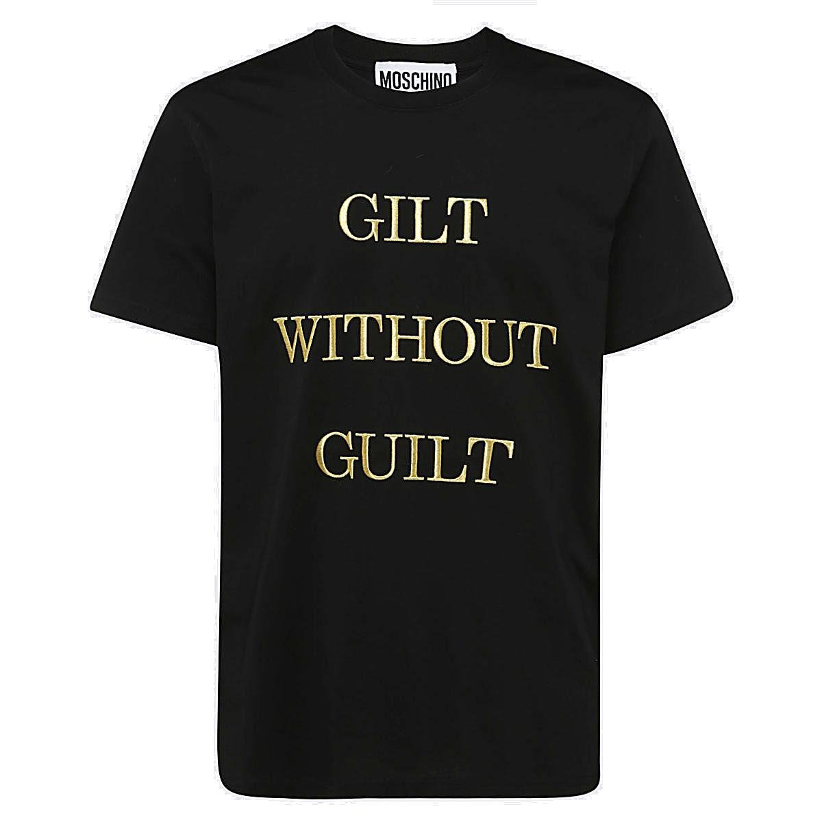 T-Shirt mit Rundhalsausschnitt und bedrucktem Moschino-Slogan