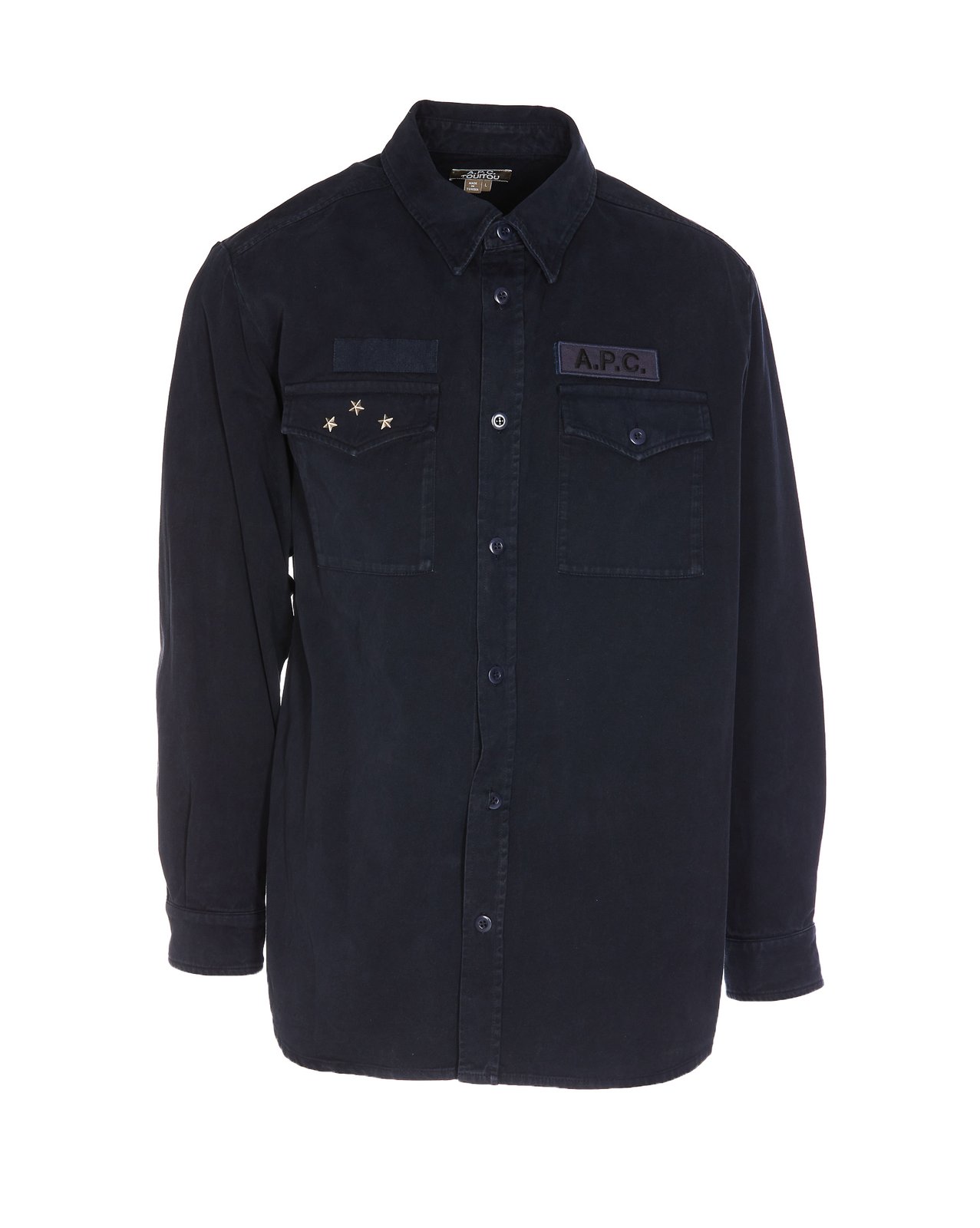 A.P.C. Logo-Patch Buttoned Shirt Jacket
