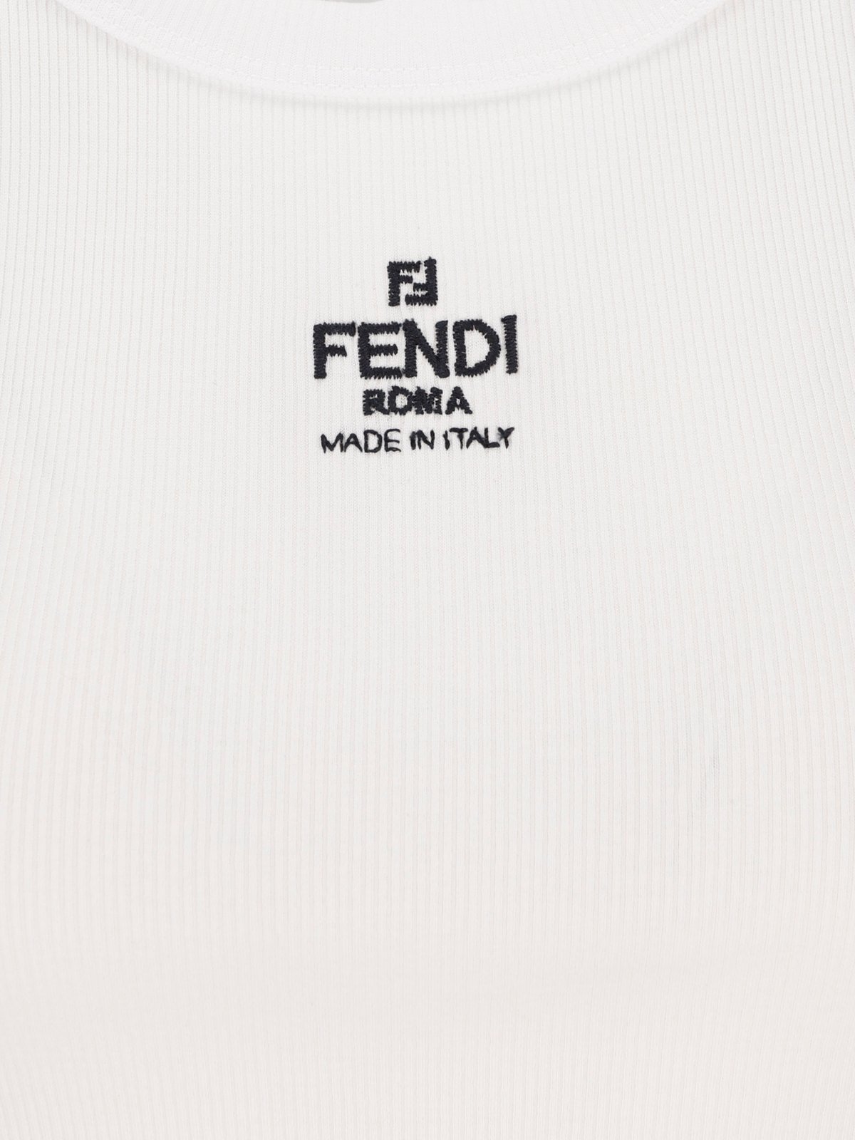 Fendi Logo Embroidered Knitted Tank Top