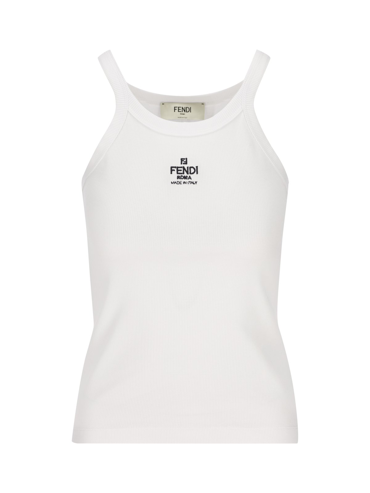 Fendi Logo Embroidered Knitted Tank Top
