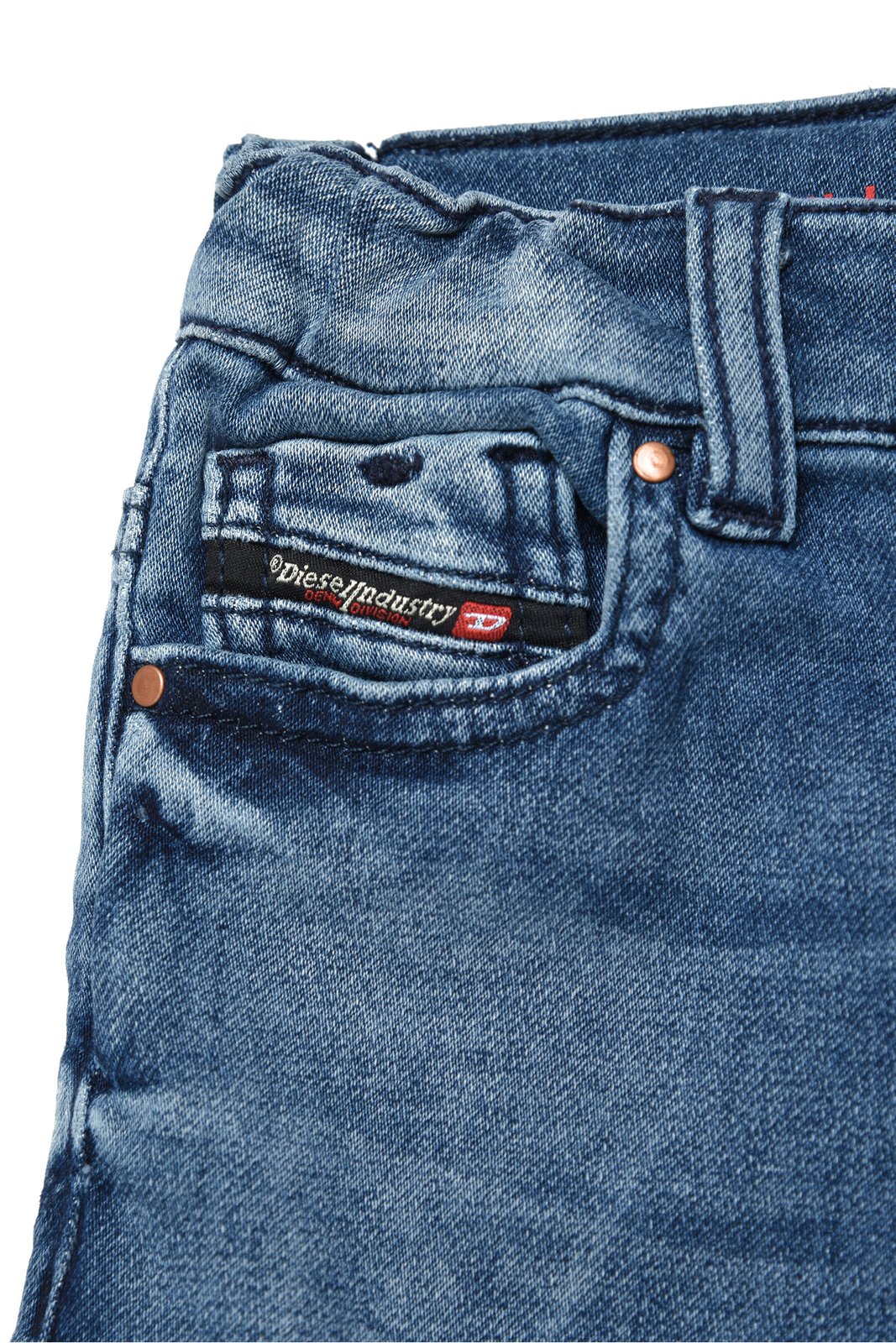 Diesel Kids Button Detailed Straight Leg Jeans