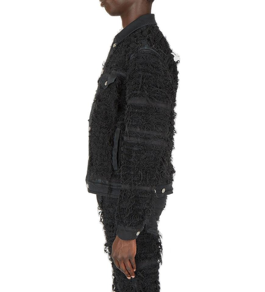 1017 ALYX 9SM X Blackmeans All-Over Shredded Effect Denim Jacket