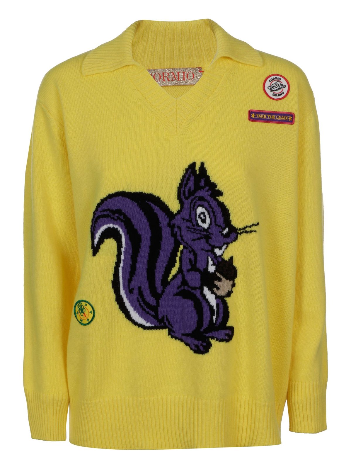Cormio Emilio Squirrel Motif Intarsia Sweater