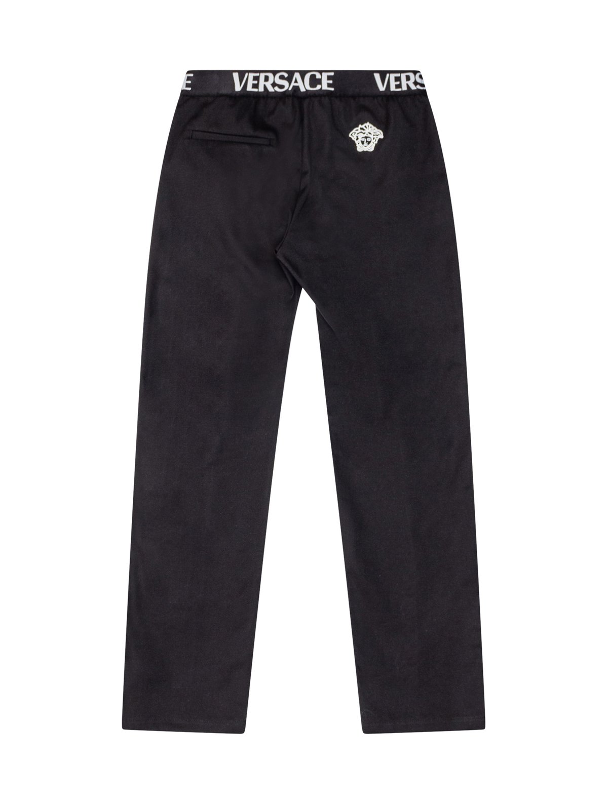 Versace Kids Logo Waistband Straight-Leg Trousers